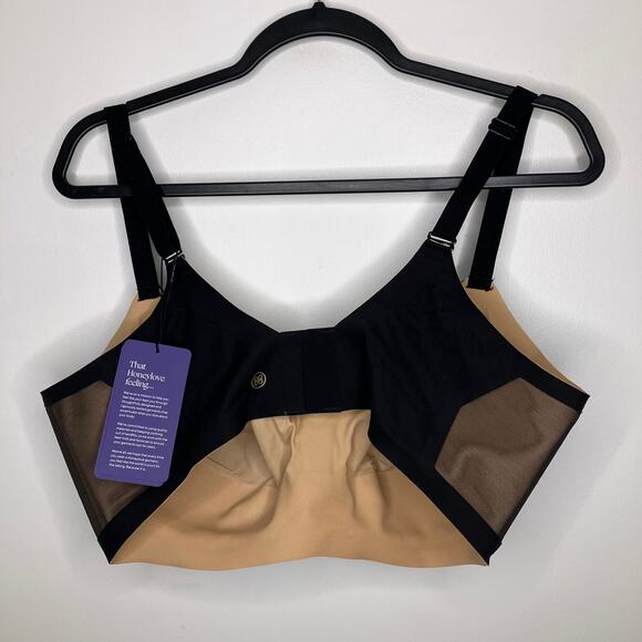 NWT HONEYLOVE CrossOver Bra Black Runway 2X 42C 42D - Picture 3 of 5